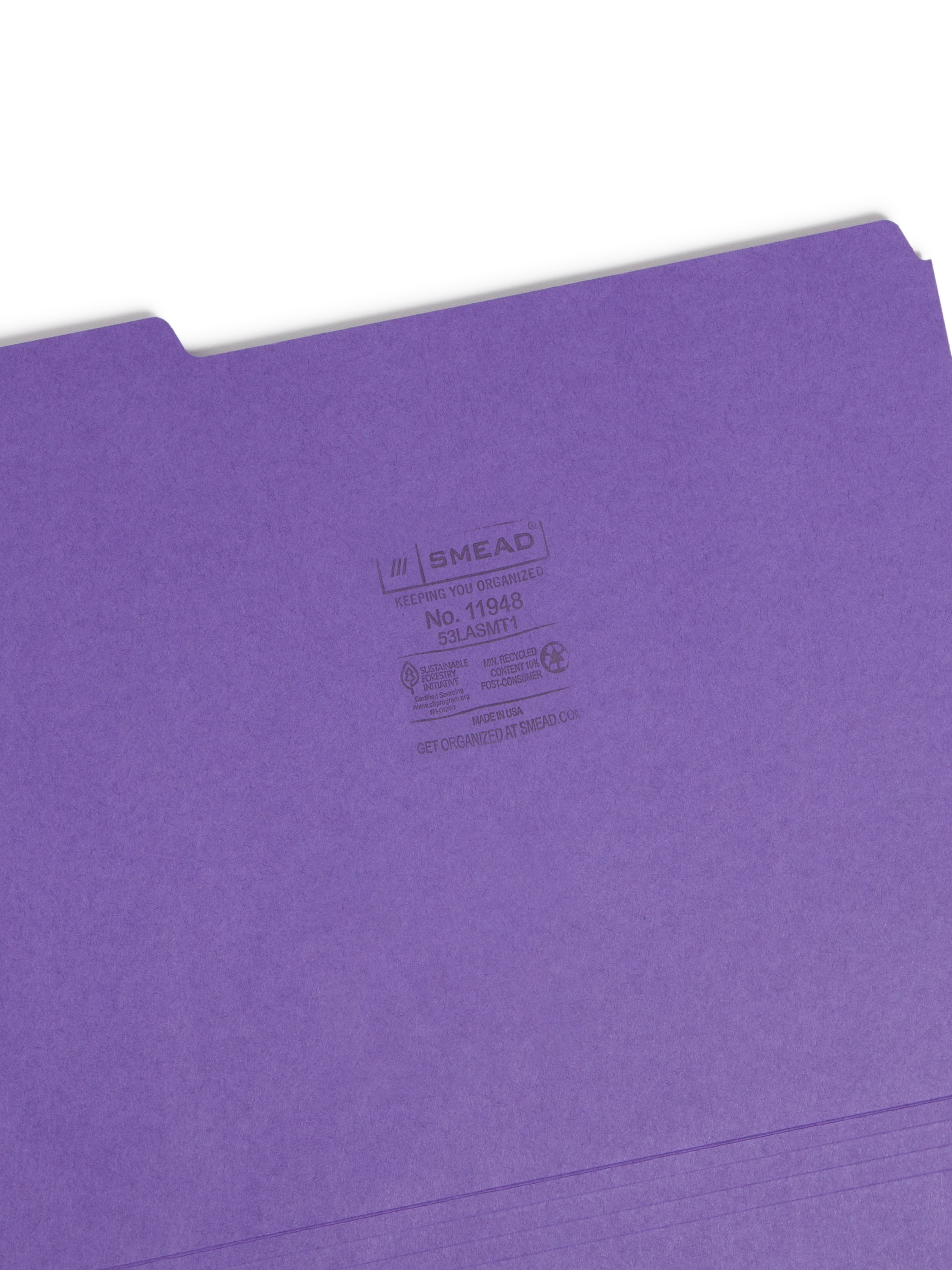Smead® Color File Folders, Letter Size, 1/3 Cut, Jewel Tones, Box Of 100
