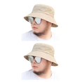 thumbnail image 1 of Qarigey Sombreros transpirables y ligeros para verano con estilo Sombrero de protección solar de poliéster de amplia aplicación caqui de caqui Talla extra 2piezas, 1 of 6