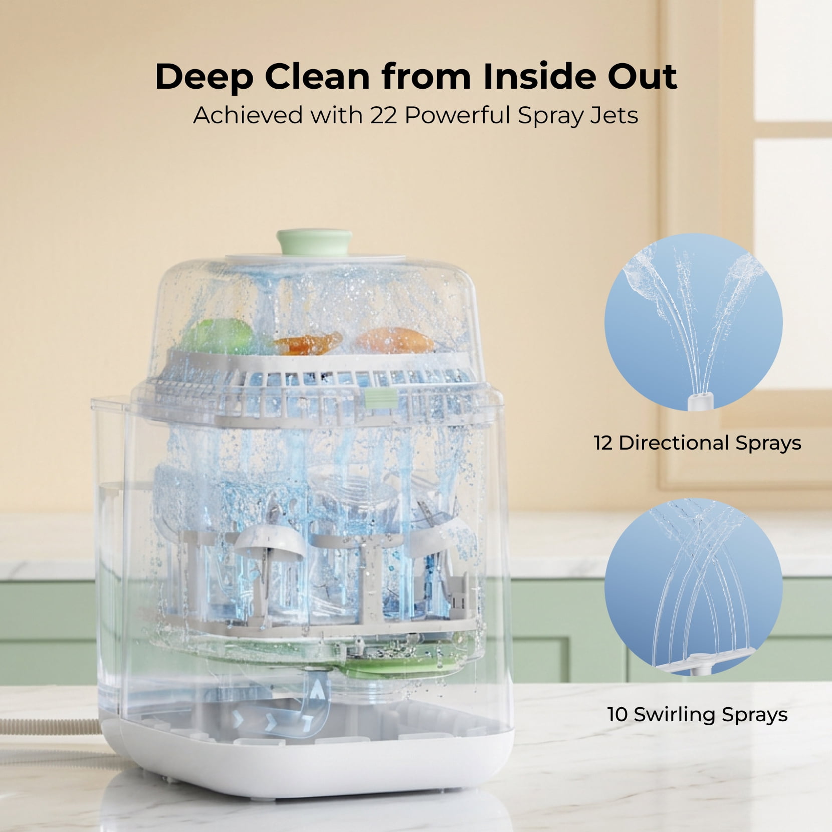 Momcozy Baby Bottle Washer, Sterilizer & Dryer Combo for Easy Cleaning, Bottle Washer Machine for Bottles,KleanPal Pro Bottle Washer with 60 Detergent Tablets