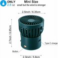 thumbnail image 5 of Mini USB Hand Fan, USB Rechargeable with 3 Speeds Adjustable Portable Fan, for Home Office and Travel（GREEN）, 5 of 5
