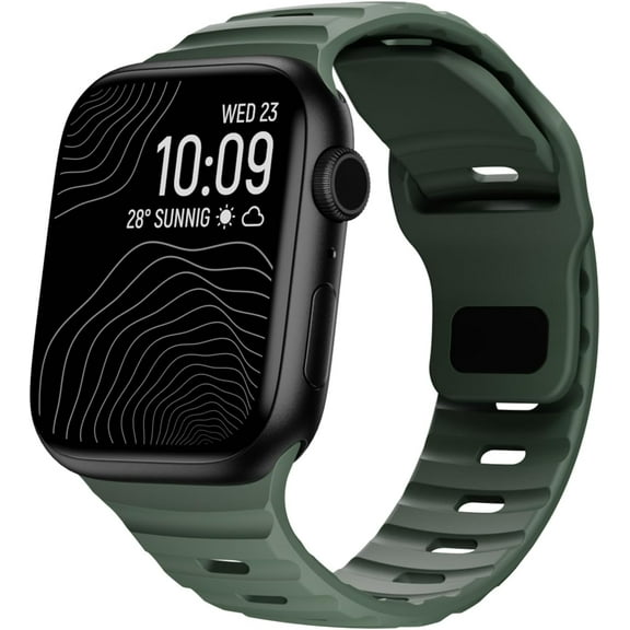 Sport Bands Compatible with Apple Watch Ultra Band 49mm 45mm 44mm 42mm 41mm 40mm 38mm,Men Women Soft Silicone Waterproof Strap for iWatch Series 8 7 6 5 4 3 2 SE Ultra (38/40/41mm, Armygreen)