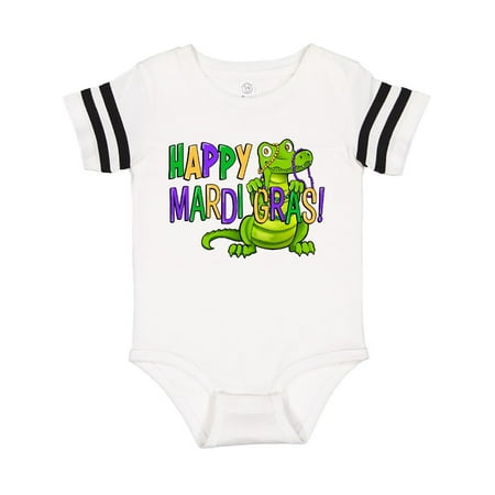 

Inktastic Happy Mardi Gras Cute Alligator with Beads Gift Baby Boy or Baby Girl Bodysuit