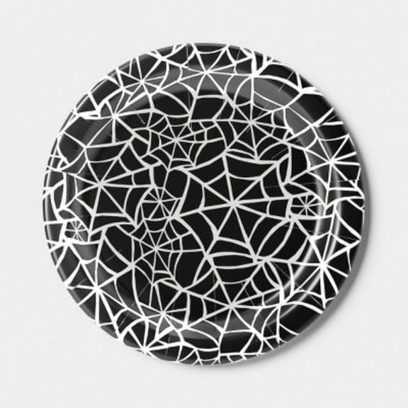 Black Web Disposable Dinner Plates 9" - 20ct