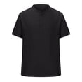thumbnail image 5 of YABCSAZ Men's Classic T-Shirt Button Short Sleeve Moisture-Wicking Crew Tee Undershirts Summer Casual Loose Fit Comfortable Soft Tops Outdoor Daily Gym Workout Athletic Shirts, 5 of 5