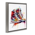 thumbnail image 2 of Stupell Industries Contemporary Sneakers with Watercolor Drip Gray Floating Frame Canvas Art, 25 x 25, by Creative Studio, 2 of 8