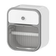 thumbnail image 2 of Wall Mounted Toilet Paper Holder | Multifunctional Tissue Box Cover | Plastic Storage Organizer Gray | No Drilling Required | Waterproof Pet Proof | 22.5x19x13cm | Kitchen Bathroom Living Room, 2 of 9