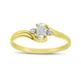 thumbnail image 1 of 14k Yellow Gold Oval White Topaz And Diamond Ring, 1 of 6