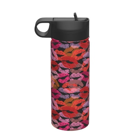 

Matuu Red Lips Kissing for 18oz Durable Thermal Cups Keep Drinks Cold & Hot Insulated Coffee Mug with Lid (With Straw)