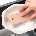 thumbnail image 4 of Natural Kitchen Sponges, Dual-Sided Non-Scratch Scrubber For Efficient Cleaning, Heavy Duty Yet Gentle On Surfaces, 10 Pack Of Biodegradable Wood Pulp Sponges, 4 of 6