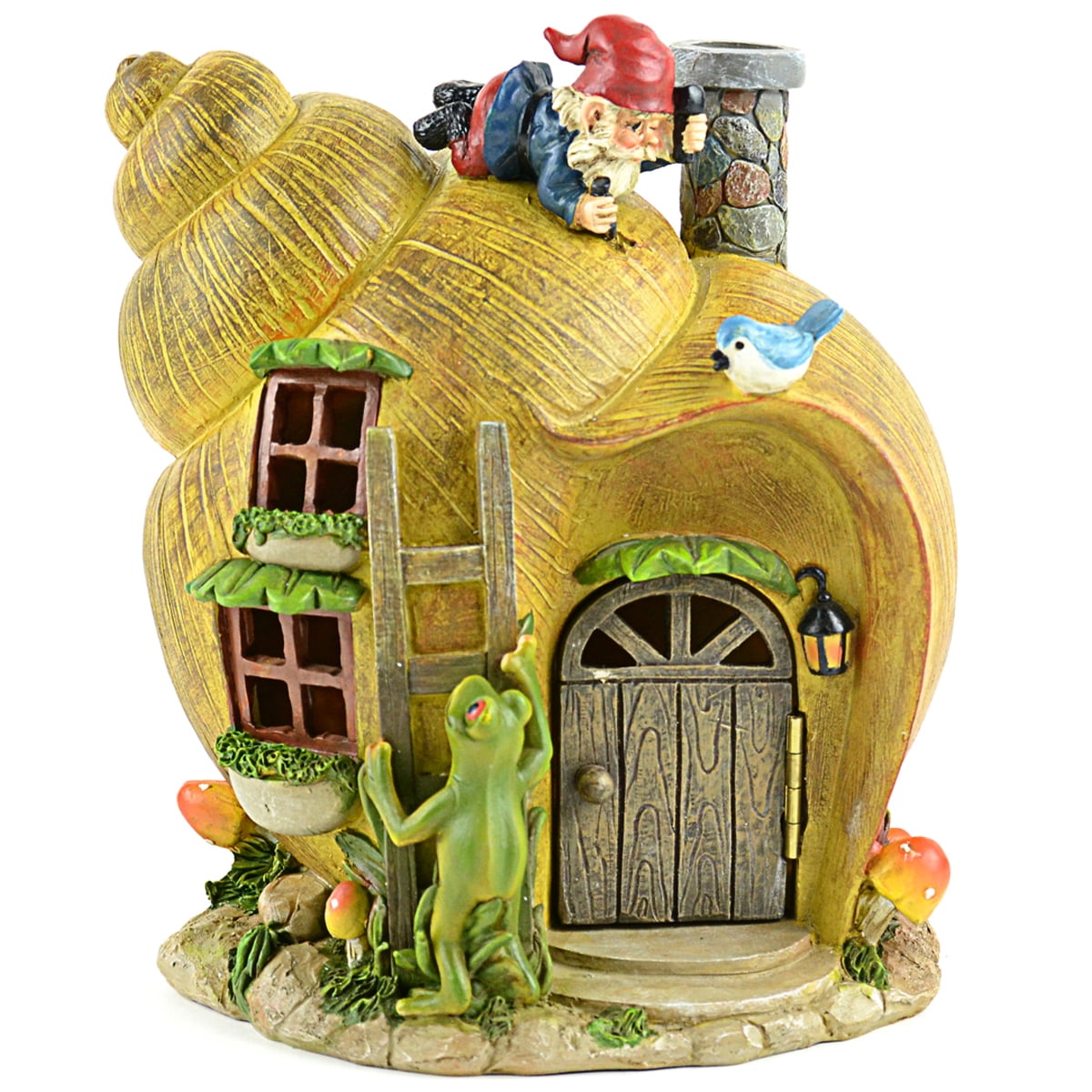 Fairy Garden Solar Snail House8"X9"