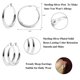 thumbnail image 3 of Pendientes de aro ALEXCRAFT en forma de luna de plata de ley 925, 3 of 8