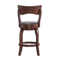 thumbnail image 4 of Weston Home McAllister Swivel 24" Wood Counter Stool, Brown Faux Leather, 4 of 5
