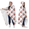 thumbnail image 2 of Wearable Blanket,White Cow Big Strawberry Pattern Hooded Wearable Flannel Blanket for Adults & Teens,Winter Poncho Shawl Wrap Cape Cozy Anti-Pill,60"x80", 2 of 5