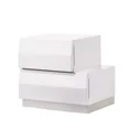 thumbnail image 4 of California King 6PC Modern Bedroom Set, White Lacquer Finish, Unique Bedroom Furniture Set, 4 of 10