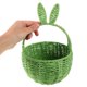thumbnail image 4 of Cesta de mano con forma de oreja de conejo para viajes al aire libre y picnic. Cesta tejida multiusos. Cesta para almacenar frutas y verduras. Adorable cesta tejida. Cesta de mano., 4 of 6