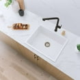 thumbnail image 1 of Stylish Dual Mount 22" White Composite Granite Single Bowl Kitchen Sink with Strainer S-822H, 1 of 14