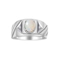 thumbnail image 1 of RYLOS Men's Rings Sterling Silver Rings Classic Designer Style 8X6MM Oval Gemstone & Diamond Ring Opal October Birthstone Rings For Men Size 11, 1 of 6