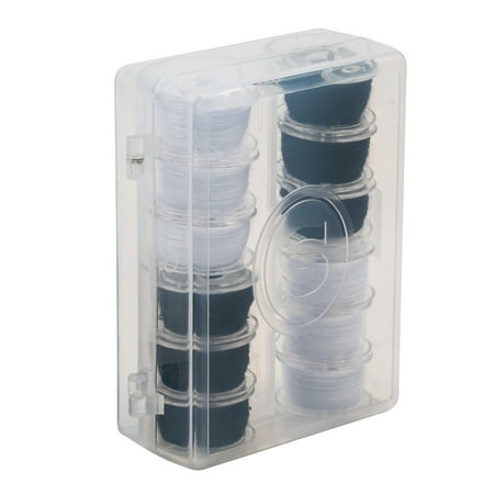 UPC: 0075691421458 | SINGER Threaded Class 15 Bobbins with Storage Case Black & White 50 Yds Each 12 Count