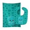 Ocean Octopus Blue Baby Bib & Burp Cloth