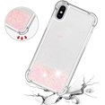 thumbnail image 5 of Compatible with iPhone X Case Glitter Liquid Cute Clear Phone Case Floating Quicksand Shockproof Protective Bumper Silicone Soft TPU Case for iPhone X/iPhone Xs Star Pink YB, 5 of 13