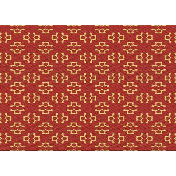 Ahgly Company Indoor Rectangle Patterned Neon Orange Area Rugs, 2' x 5'