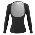 thumbnail image 2 of Cheers.US Sauna Jacket Heat-trapping Wear Resistant Deep U Neck Women Waist Trainer Vest Slim Corset Blend Fabric Sauna Tank Top Zipper Weight Loss Body Shaper Shirt, 2 of 7