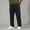 Black, variant on Men's Multi-Pocket Straight Leg Cargo Pants, Side Patch Pockets with Button Closure, Classic Fit for commute casual daily wear White XXXL