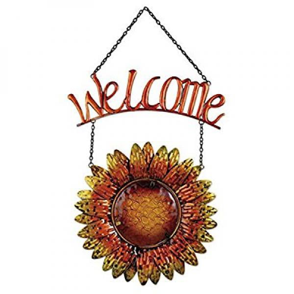 Welcome SNOWMAN Sign-Plaque-Hanging-Metal & Glass by Sunset Vista Designs 