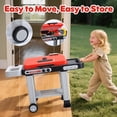 thumbnail image 2 of Kids BBQ Grill Playset, Kitchen Playset with Smoke Sound Light and Wheel, Movable Pretend Play Toy Grills Kitchen Set for Kids Ages 4-8, 2-Layer Outdoor Cooking Toys for Toddlers 3-5 Birthday Gifts, 2 of 9