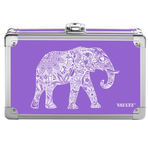 Vaultz Locking Pencil Box, Purple Elephant