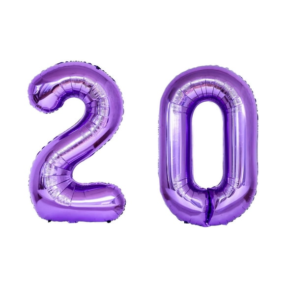 Number Twenty Balloon Purple Number 20 Balloon 32" Large Festive Balloon