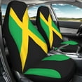 thumbnail image 4 of Xoenoiee Jamaican Flag Pattern Car Seat Covers Full Set of 2 Vehicle Bucket Seat Covers High Back Stretch Front Seats Cover Car Decor Accessories, 4 of 6