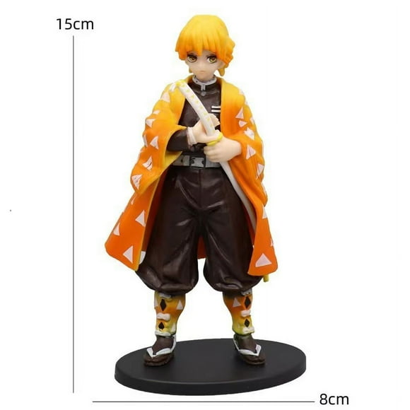 Zenitsu Agatsuma Figure Demon Anime Figurine Statue Toy 6" Standing Pose Collectible Desk Prop Lightning Swordsman Home Car Desktop Decoration Gift Best Gift for Adult Kids Children Figure