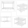thumbnail image 4 of Queen Over Queen Metal Bunk Bed with Storage, Guardrails, for Adults and Teens, White, 4 of 8