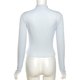 thumbnail image 3 of Camiseta blanca de manga larga para mujer, estilo ins ins, principios de otoño, camiseta transparente de malla, top ajustado de cuello alto de color sólido, 3 of 8