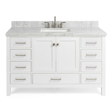 Ariel A055scwrvo Cambridge 54" Free Standing Single Basin Vanity Set - White