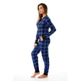 thumbnail image 2 of #followme Women's Thermal Henley Bodysuit - Cozy and Comfortable Winter Sleepwear and Loungewear Union Suit (Royal / Black, XX-Large), 2 of 3