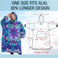 thumbnail image 4 of Oversized Wearable Blanket Hoodie,Purple Ethnic Mandala Pattern Sherpa Blanket Hoodie with Super Pockets,Super Warm Fuzzy Pullover for Women & Men, 4 of 6