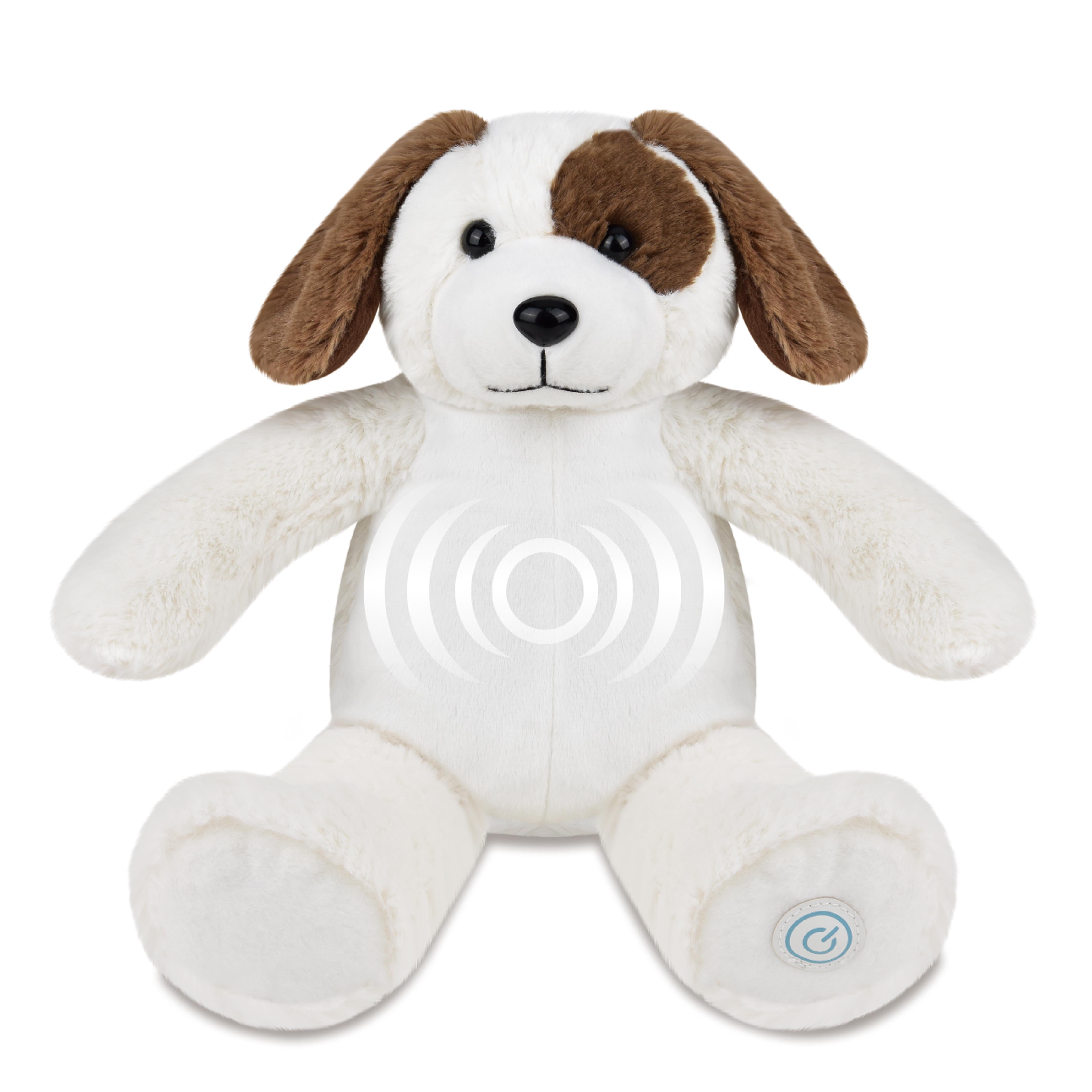 Health Touch Huggable Massaging Massager Gift with Relaxing Vibration -White Dog