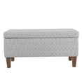 thumbnail image 3 of HomePop Transitional Fabric Textured Large Storage Bench in Gray, 3 of 10