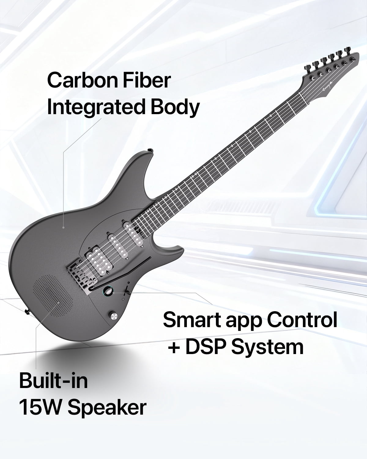 Enya Music Electric Guitar Inspire Smart Carbon Fiber 39"