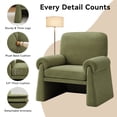 thumbnail image 5 of Set of 2 Oversized Green Accent Chairs, Comfy Single Armchairs with Thick Cushions & Armrests, Modern Upholstered Living Room & Bedroom Chairs, 5 of 7