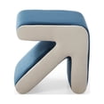 thumbnail image 2 of Arrow Design Sofa Stool, Modern Creative Upholstered Stool for Kids, Multifaceted Stool Ottoman Foot Stool for Living Room, Bedroom,Blue+Beige., 2 of 5