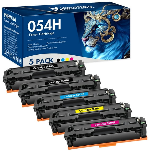 054H 054 Toner Cartridge Compatible for Canon 054H CRG-054H 054 Color Imageclass MF644Cdw MF641Cw MF642Cdw LBP622Cdw MF640C Printer Ink (2*Black Cyan Magenta Yellow, 5-Pack)