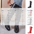 thumbnail image 3 of OKBOP Women's Knee High Boots, Round Toe Low Heel Faux Leather Winter, 3 of 5