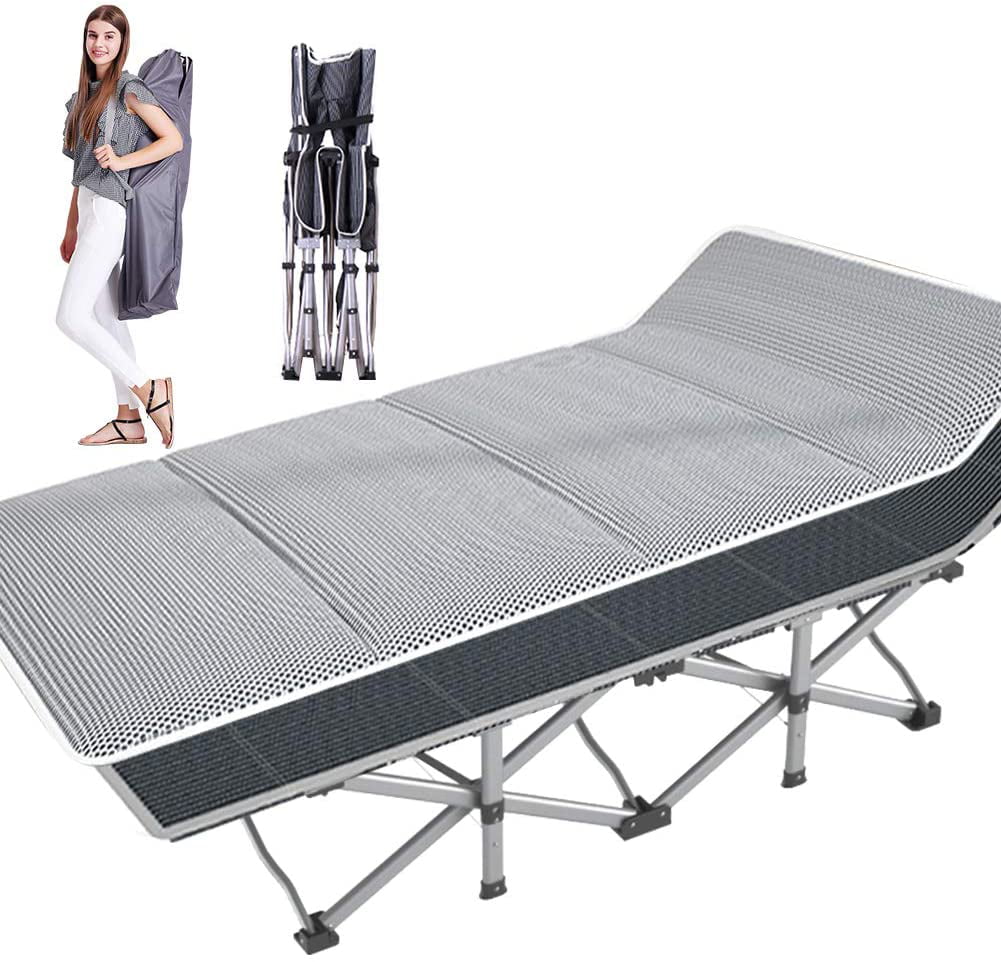 Slsy Folding Camping cot with 4D Pillow,Folding cot with Carry Bag Camping Cot for Adults Portable Folding Outdoor cot Carry Bags for Outdoor Travel Camp Beach Vacation