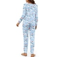 thumbnail image 5 of Tutolipy Christmas Pajama Pants Snowman Star Printed Sleepwear Cozy 2 Piece Pjs Set Crewneck Loungewear with Jogger Pants Lounge Set, M, 5 of 7