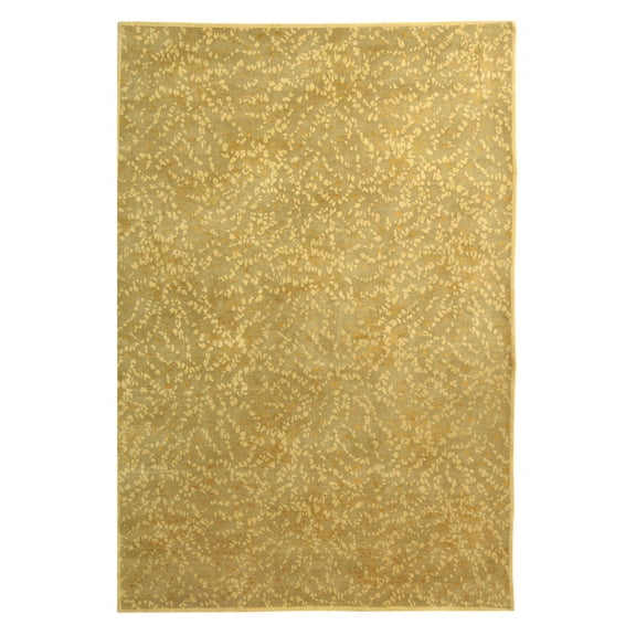 Martha Stewart  by  Hand-knotted Sakura Silk/ Wool Rug Turtle/Amber 4' x 6' 4' x 6'