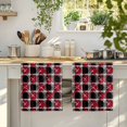thumbnail image 4 of Red Geometric Kitchen Towels Set of 4, Black White Boho Absorbent Dish Towels for Kitchen, Microfiber Hand Towel, Quick Drying Tea Towel for Cleaning Decorative Dishcloths, 4 of 7