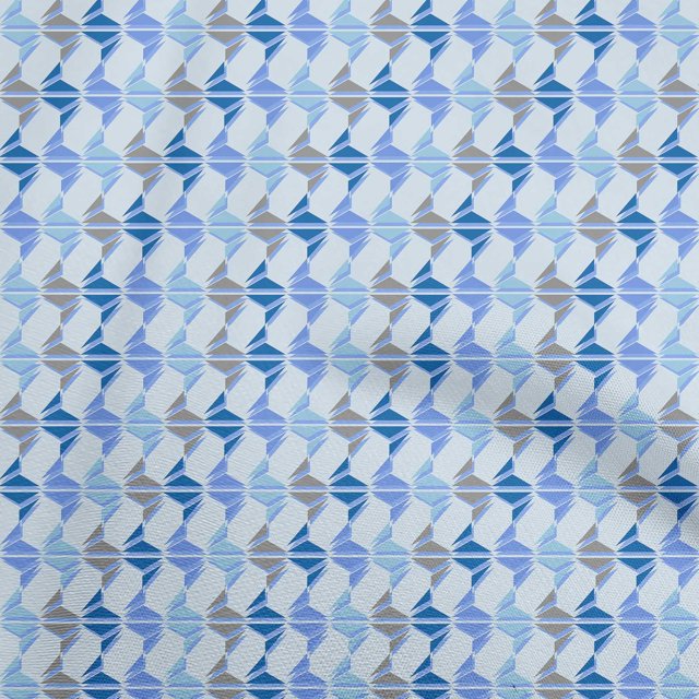 oneOone Polyester Spandex Light Blue Fabric Geometric Sewing Craft Projects Fabric Prints By Yard 56 Inch Wide